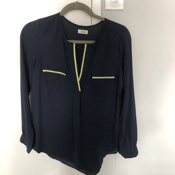 Tobi Tops - Tobi Contrast Trim Blouse